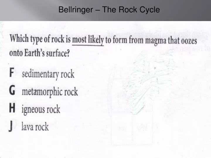 bellringer the rock cycle