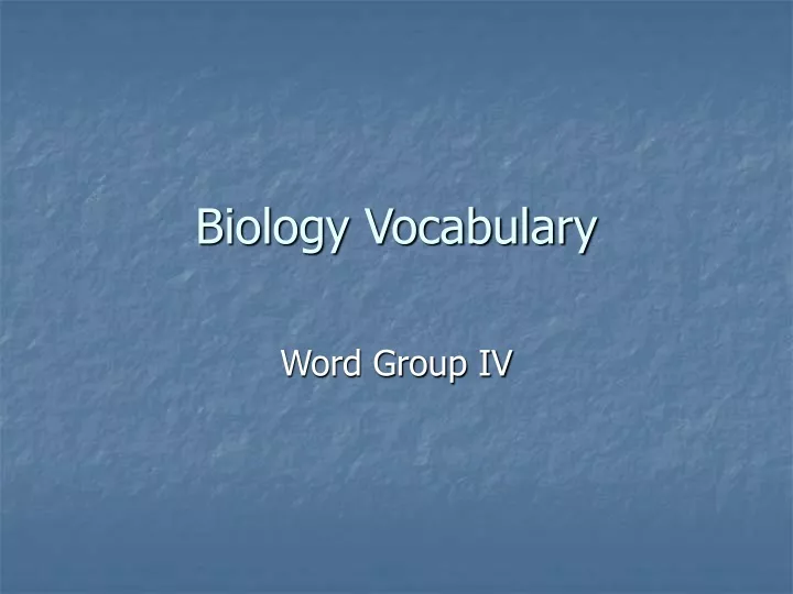 biology vocabulary