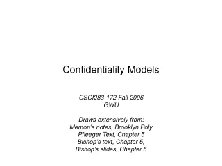 Confidentiality Models