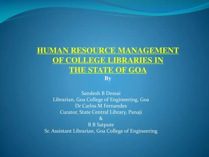 human resource management of college libraries