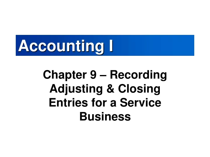 accounting i