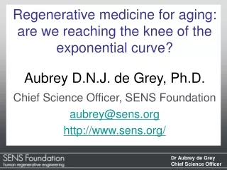 Regenerative medicine for aging: are we reaching the knee of the exponential curve?