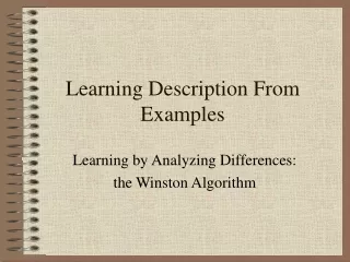 Learning Description From Examples