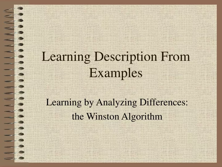learning description from examples