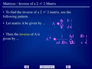 Matrices - Inverse of a 2   2 Matrix