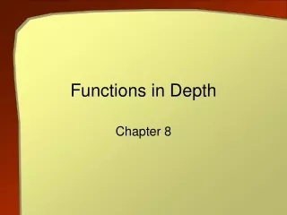 Functions in Depth