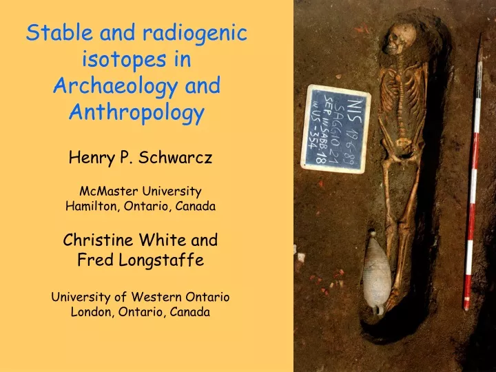 stable and radiogenic isotopes in archaeology