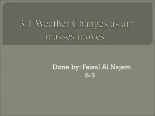 3.1 Weather Changes as air masses moves.