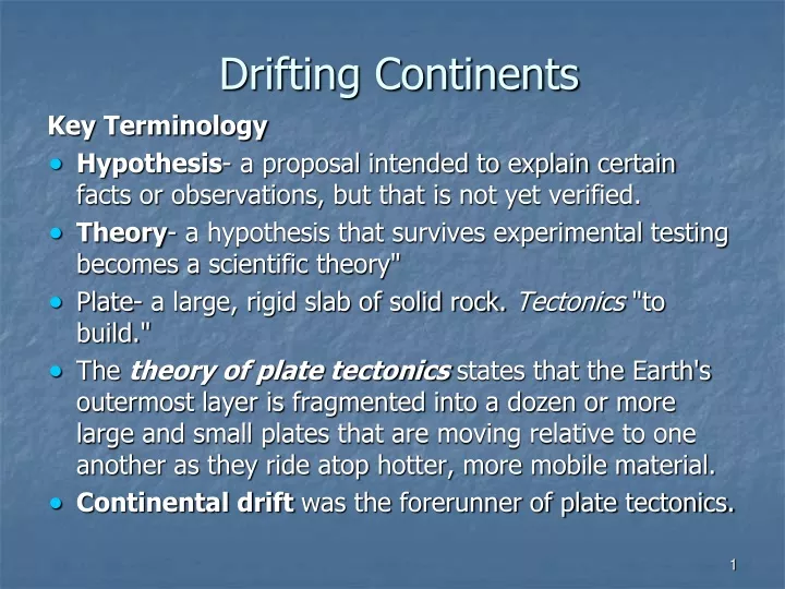 drifting continents