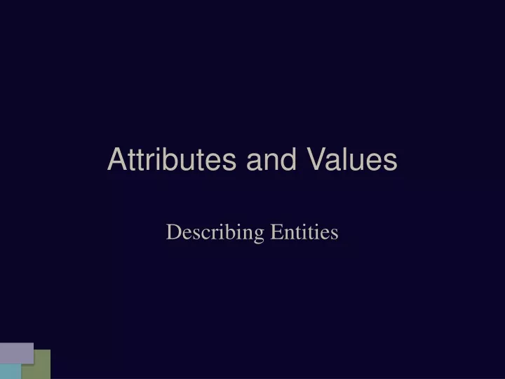 attributes and values