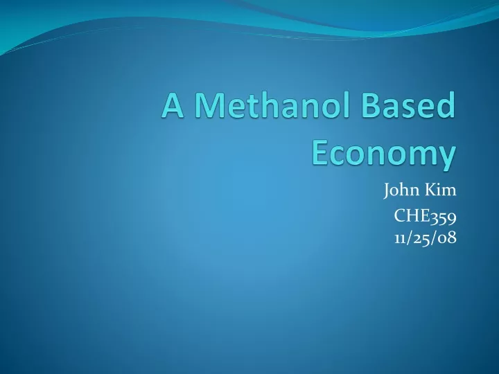 a methanol based economy