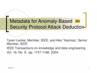 Metadata for Anomaly-Based Security Protocol Attack Deduction