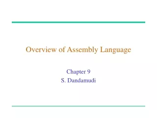 Overview of Assembly Language