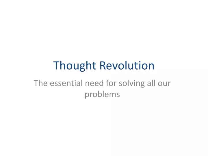 thought revolution