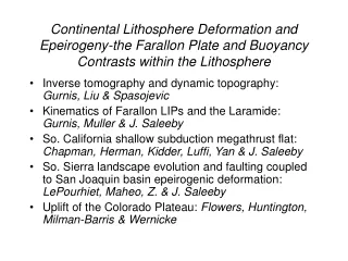 Inverse tomography and dynamic topography:  Gurnis, Liu &amp; Spasojevic