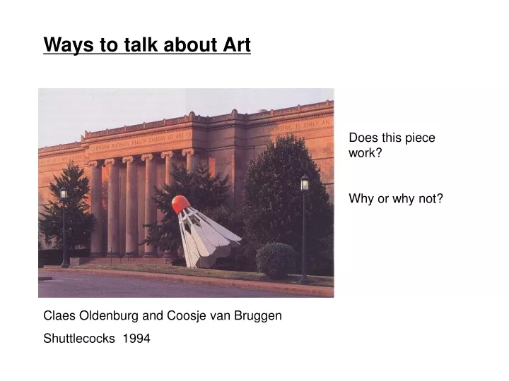 ways to talk about art