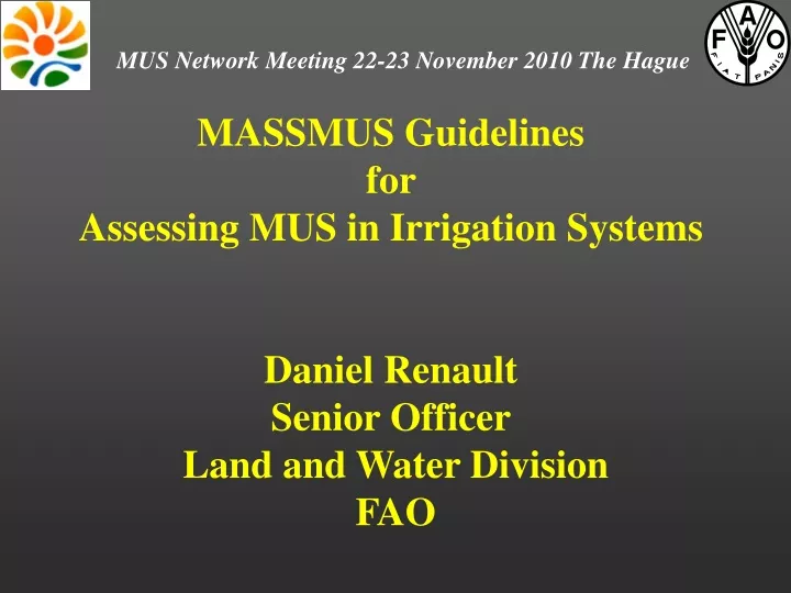 mus network meeting 22 23 november 2010 the hague