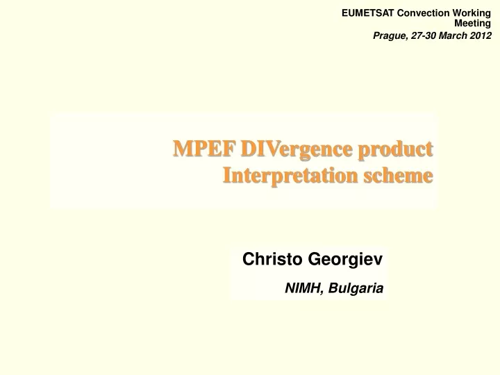 eumetsat convection working meeting prague