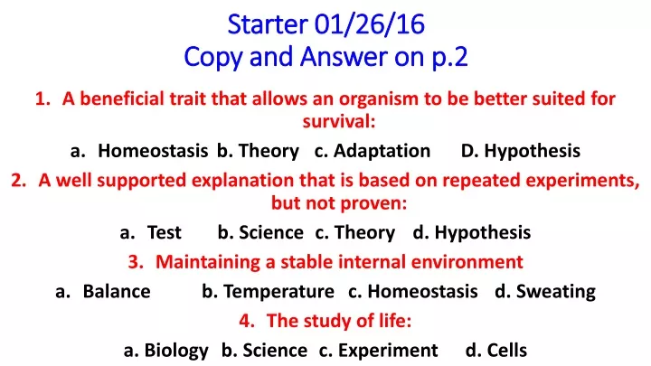 starter 01 26 16 copy and answer on p 2