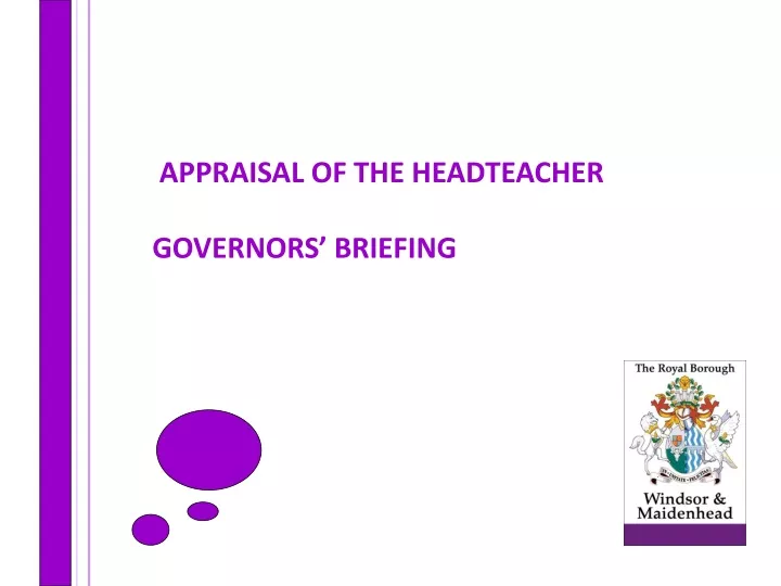 appraisal of the headteacher governors briefing