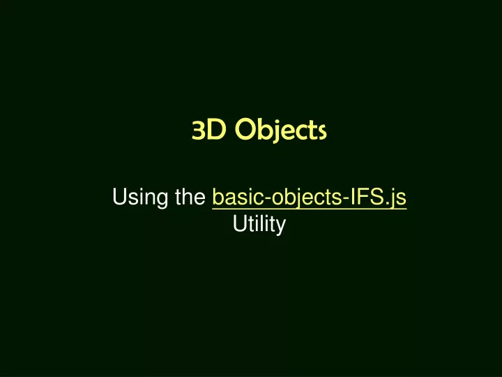 3d objects