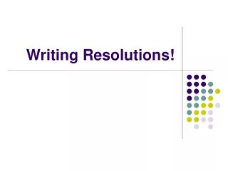 Writing Resolutions!