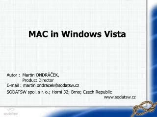 MAC in Windows Vista