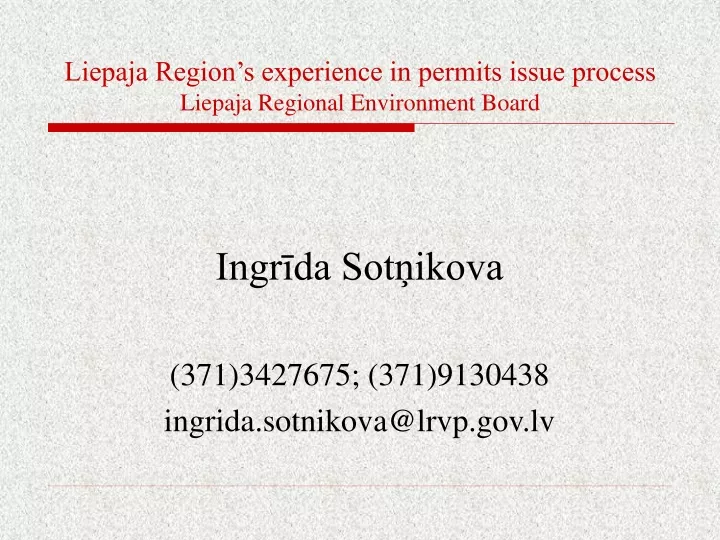 liepaja region s experience in permits issue process liepaja regional environment board