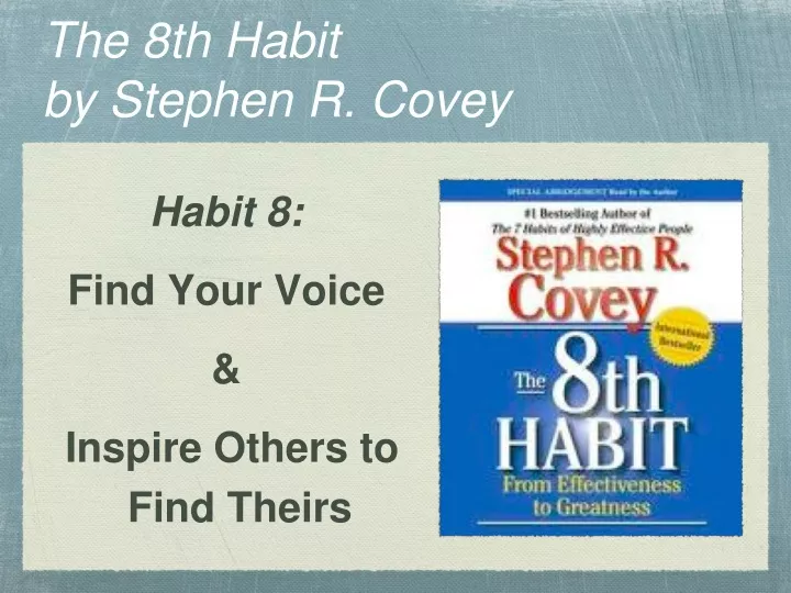 the 8th habit by stephen r covey