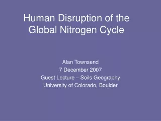 Human Disruption of the Global Nitrogen Cycle