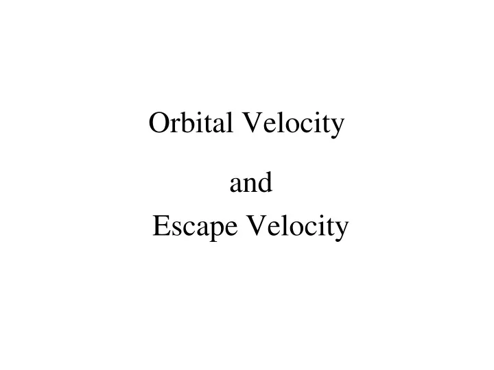 orbital velocity