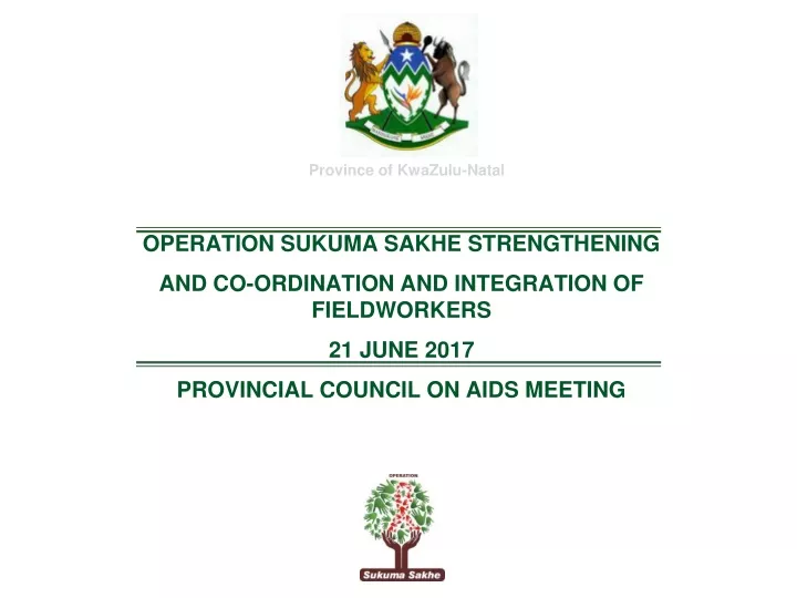 operation sukuma sakhe strengthening