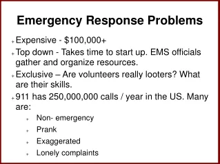 Emergency Response Problems