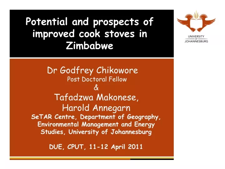 potential and prospects of improved cook stoves in zimbabwe