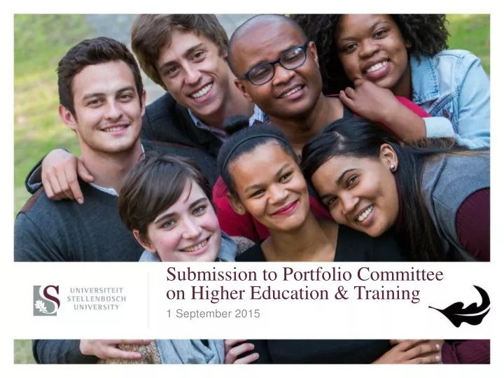 submission to portfolio committee on higher education training