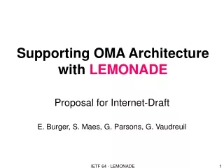 Supporting OMA Architecture  with  LEMONADE