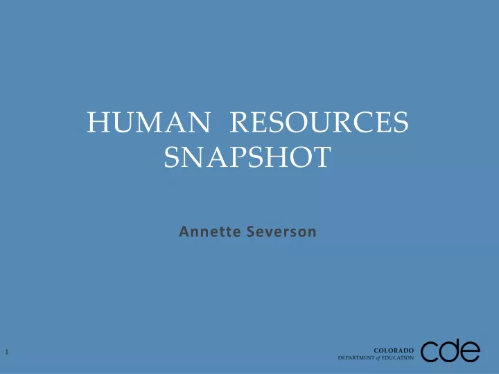 human resources snapshot