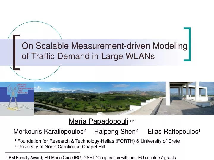 on scalable measurement driven modeling of traffic demand in large wlans