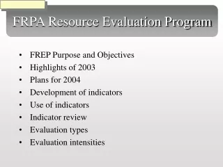 FRPA Resource Evaluation Program
