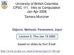 Objects, Methods, and Parameters in Java Programming - slide 1