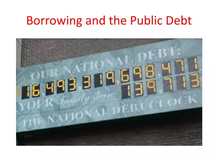 borrowing and the public debt