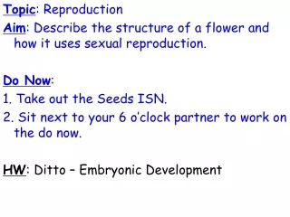 Topic : Reproduction