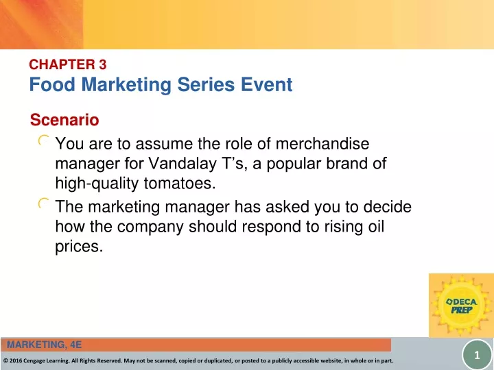 chapter 3 food marketing series event