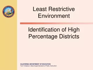 Least Restrictive Environment Identification of High Percentage Districts
