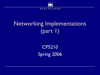 Networking Implementations (part 1)