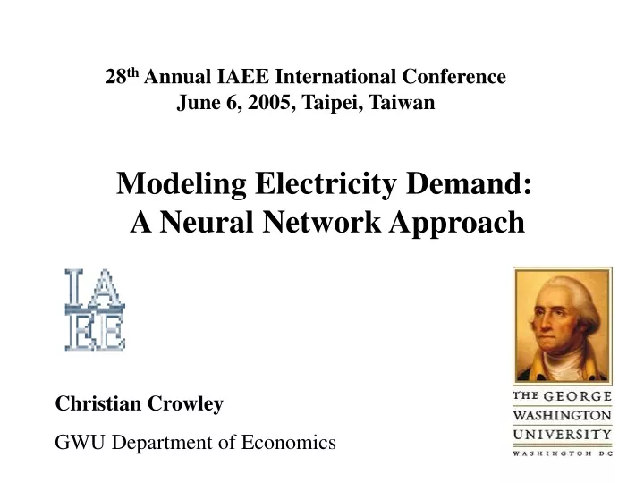 modeling electricity demand a neural network approach