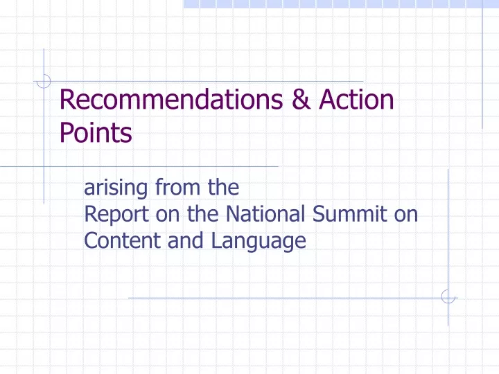 recommendations action points