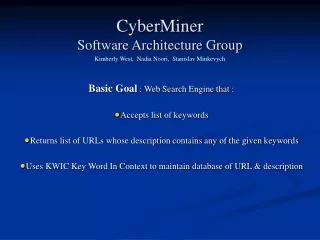 CyberMiner  Software Architecture Group