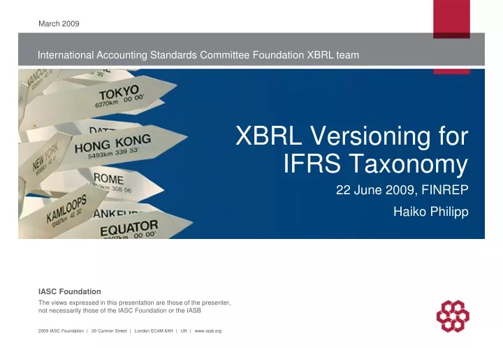 xbrl versioning for ifrs taxonomy