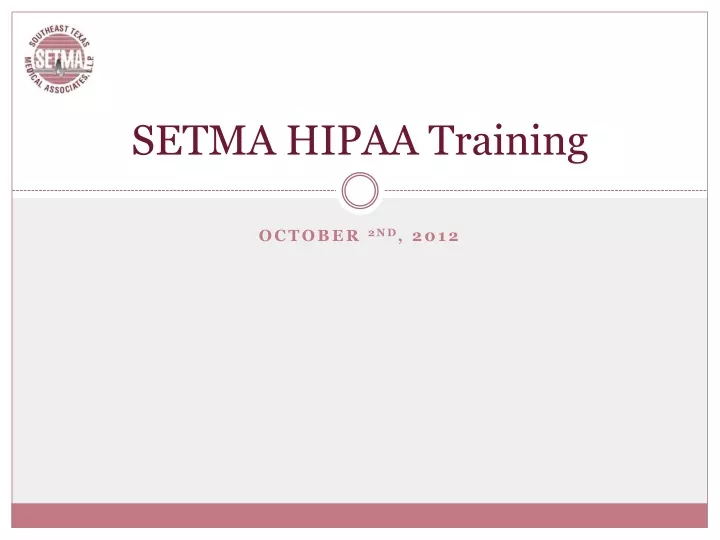 setma hipaa training